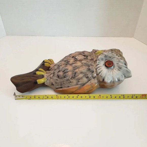 Vintage  Ceramic Handpainted Set of 3 Owls+1 Branch. - Picture 8 of 14